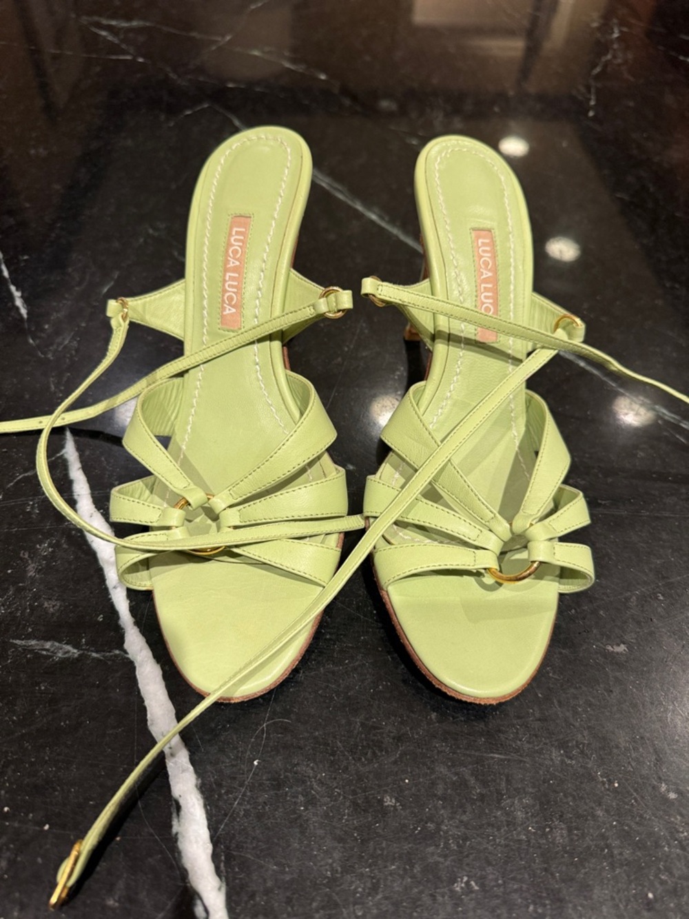 Luca Luca lime  Green Strappy Heeled Sandals